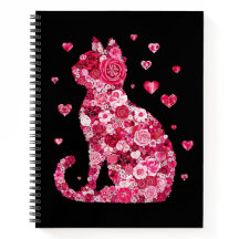 Blommigt Cat Silhouette ArtFaux Wrapped Canvas Skr