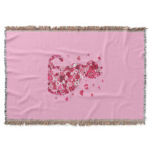 Blommigt Cat Silhouette ArtFaux Wrapped Canvas Skr