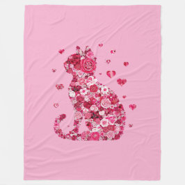 Blommigt Cat Silhouette ArtFaux Wrapped Canvas Skr Fleecefilt