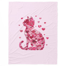 Blommigt Cat Silhouette ArtFaux Wrapped Canvas Skr