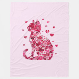 Blommigt Cat Silhouette ArtFaux Wrapped Canvas Skr Fleecefilt