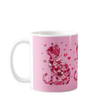 Blommigt Cat Silhouette ArtFaux Wrapped Canvas Skr