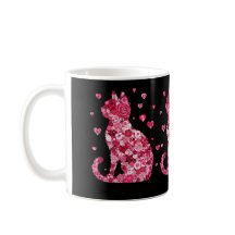 Blommigt Cat Silhouette ArtFaux Wrapped Canvas Skr