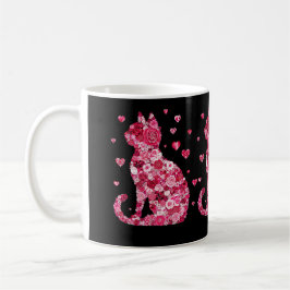 Blommigt Cat Silhouette ArtFaux Wrapped Canvas Skr Kaffemugg