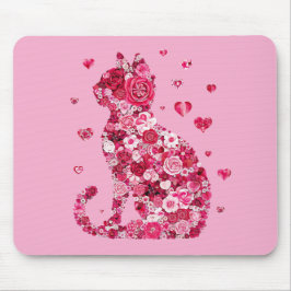Blommigt Cat Silhouette ArtFaux Wrapped Canvas Skr Musmatta