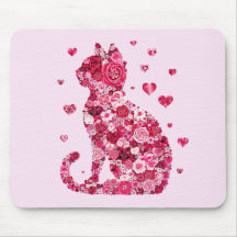Blommigt Cat Silhouette ArtFaux Wrapped Canvas Skr