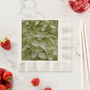 Blommigt Celadon Grönt Hydrangea Pappersservett