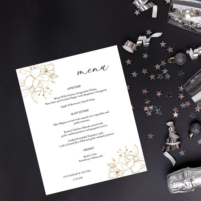 Blommigt Ceremony i budgetsammanhang Guld - Bröllo Flygblad (Skapare uppladdad)