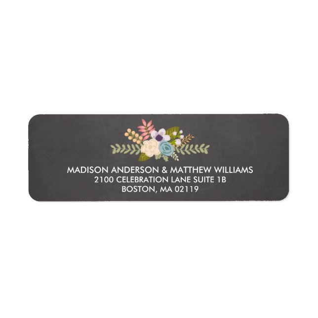 BLOMMIGT CHALKBOARD | RETURETIKETTER RETURADRESS ETIKETT (Framsidan)