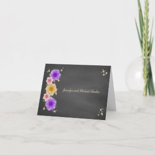 Blommigt Chalkboard Rustic Bröllop Kort