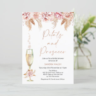 Blommigt Champagne Petals och Prosecco Möhippa Inbjudningar