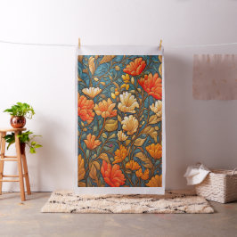 Blommigt Cheater Quilt Panel i William Morris Stil Tyg
