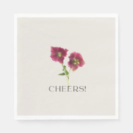 Blommigt Cheers Trendig Magenta Violet Flower Pappersservett