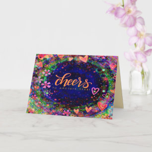 Blommigt Chef till ett annat års Roligt för Söt Kort