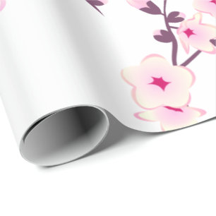 Blommigt Cherry Blommar Bröllop Wrapping Papper Presentpapper