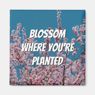 Blommigt Cherry BLOMMAR DÄR DU PLANTERAS Magnet