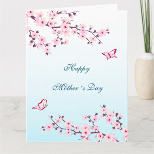 Blommigt Cherry Blommar Lycklig Mor's Day Kort