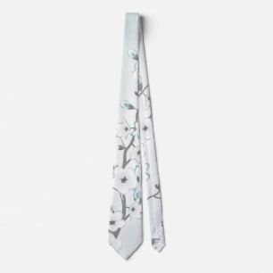 Blommigt Cherry Blommar Mint White Slips
