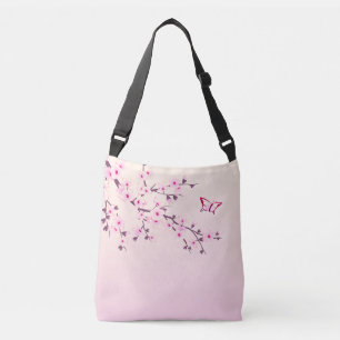 Blommigt Cherry Blommar Rosa Girly Axelväska