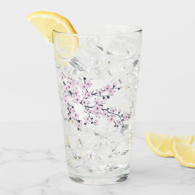 Blommigt Cherry Blommar Rosa Glaskopp (Framsida Ice)