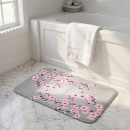 Blommigt Cherry Blommar Rosa Grått Badrumsmatta
