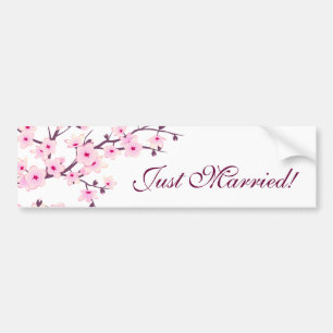 Blommigt Cherry Blommar Rosa White Newlywees Bildekal