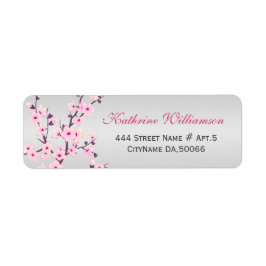 Blommigt Cherry Blommars Baby Shower Returadress Etikett
