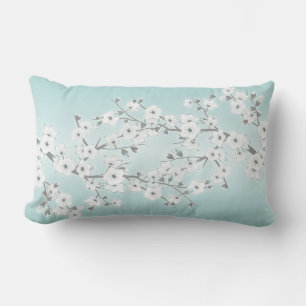 Blommigt Cherry Blommars Mint White Lumbarkudde