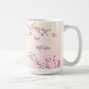 Blommigt Cherry Blommars Monogram Rosa Kaffemugg