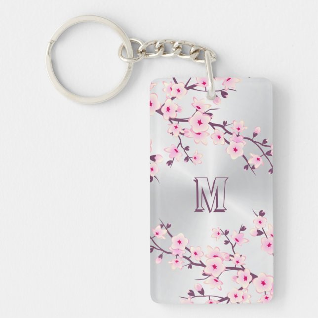Blommigt Cherry Blommars Monogram Rosa Silver (Framsidan)