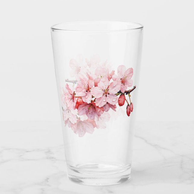 Blommigt Cherry Blommars Raindros Glaskopp (Framsida)