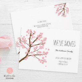 Blommigt Cherry Blommars Sakura Träd Vi har flytta Inbjudningar