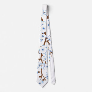 Blommigt Cherry Blommars White Blue Slips