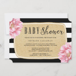 Blommigt Chic Babykläder/champagne Inbjudningar
