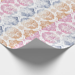 Blommigt Chic Boho Watercolor Rosa and Blue Presentpapper