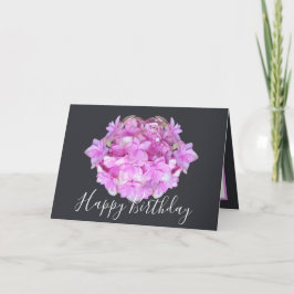 Blommigt Chic Bouquet Rosa Hydrangea Blommigt Föde Kort