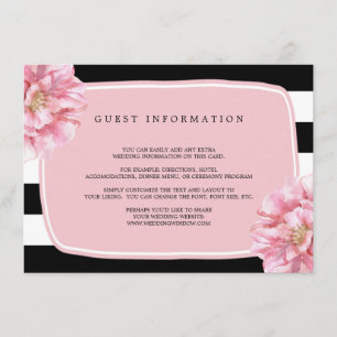 Blommigt Chic Bröllop Infoga kort/Rosa Tilläggskort
