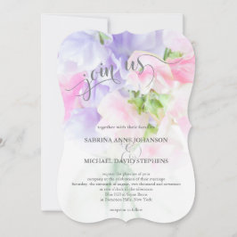 BLOMMIGT CHIC BRÖLLOP SWEES PEAS INBJUDNINGAR