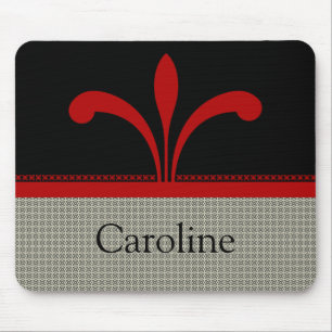 Blommigt Chic Mousepad, Mörk Red Musmatta