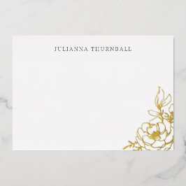 Blommigt Chic Peony Luxe Personal Stationery Foil 
