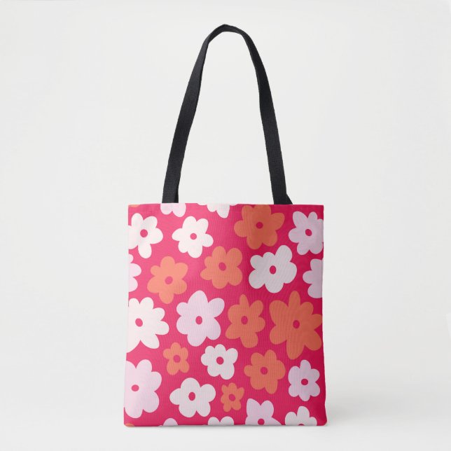 Blommigt Chic Tote Bag Tygkasse (Framsida)
