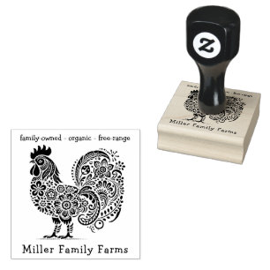 Blommigt Chicken Farm Fresh Eggs Anpassningsbar Ca Stämpel