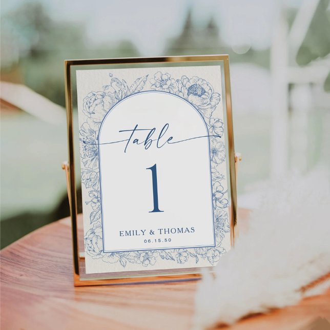 Blommigt Chinoiserie Bröllop Bordsnummer Card (Skapare uppladdad)
