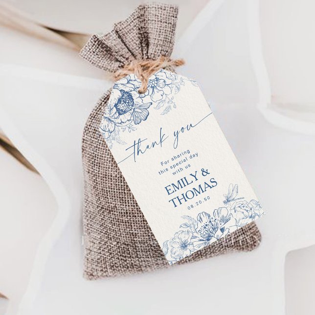 Blommigt Chinoiserie Bröllop Gift Märkres Presentetikett (Skapare uppladdad)