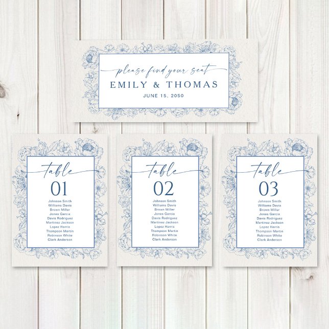 Blommigt Chinoiserie Bröllop Head Bord Sign (Skapare uppladdad)