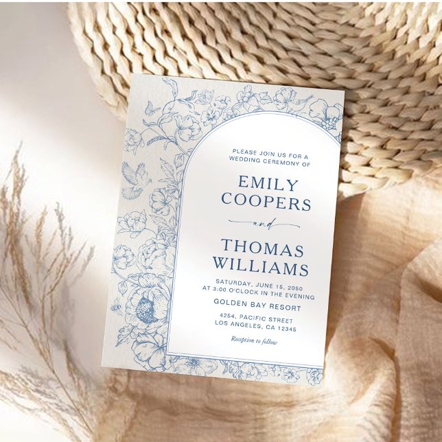 Blommigt Chinoiserie Bröllop Inbjudningar (Skapare uppladdad)