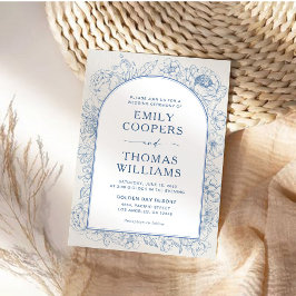 Blommigt Chinoiserie Bröllop Inbjudningar