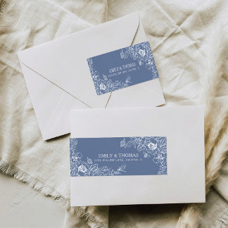 Blommigt Chinoiserie Bröllop Return-adressetikett Returadress Etikett