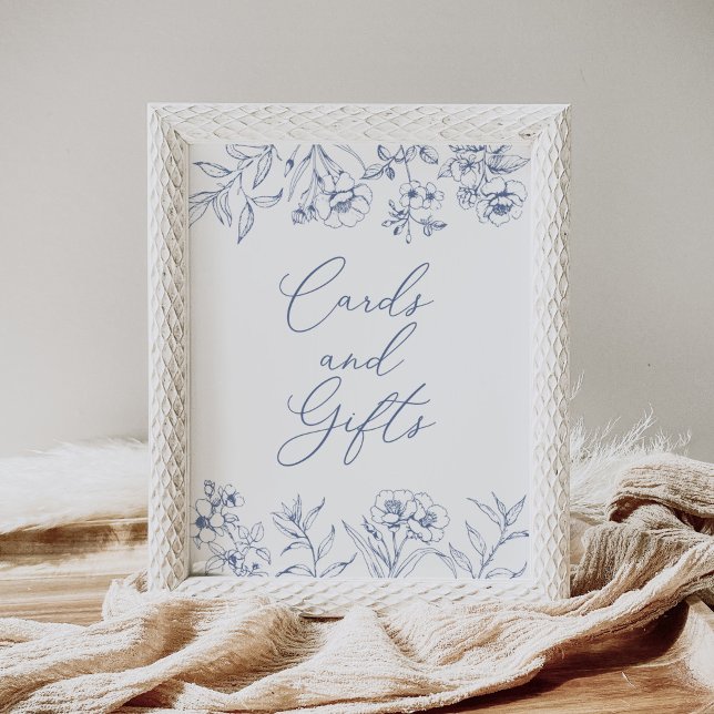 Blommigt Chinoiserie Möhippa Cards och Gåvor Poster (Skapare uppladdad)