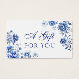 Blommigt chinoiserie-presentkort visitkort